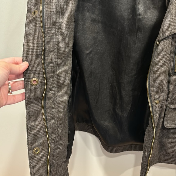 Brown plaid utility jacket with all the snaps and zippers - Picture 16 of 16